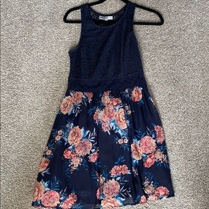 Navy flowered dress